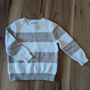 Old Navy Kids Size 18-24M Knit Striped Sweater Cream Tan
